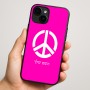 כיסוי בעיצוב אישי עם השם שלך לדגם - Apple iPhone 16 Plus בעיצוב סמל השלום