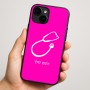 כיסוי בעיצוב אישי עם השם שלך לדגם - Apple iPhone 16 Plus בעיצוב סטטוסקופ רופא