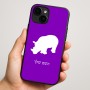 כיסוי בעיצוב אישי עם השם שלך לדגם - Apple iPhone 16 Plus בעיצוב קרנף