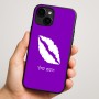 כיסוי בעיצוב אישי עם השם שלך לדגם - Apple iPhone 16 Plus בעיצוב שפתיים - נשיקה