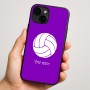 כיסוי בעיצוב אישי עם השם שלך לדגם - Apple iPhone 16 Plus בעיצוב כדור כדורעף
