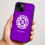 כיסוי בעיצוב אישי עם השם שלך לדגם - Apple iPhone 16 Plus בעיצוב כבאי - תגית