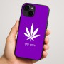 כיסוי בעיצוב אישי עם השם שלך לדגם - Apple iPhone 16 Plus בעיצוב עלה מריחואנה - גראס