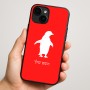 כיסוי בעיצוב אישי עם השם שלך לדגם - Apple iPhone 16 Plus בעיצוב פינגווין