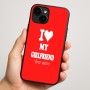 כיסוי בעיצוב אישי עם השם שלך לדגם - Apple iPhone 16 Plus בעיצוב אוהב את החברה שלי
