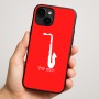 כיסוי בעיצוב אישי עם השם שלך לדגם - Apple iPhone 16 Plus בעיצוב סקסופון