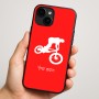 כיסוי בעיצוב אישי עם השם שלך לדגם - Apple iPhone 16 Plus בעיצוב רוכב אופניים