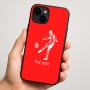כיסוי בעיצוב אישי עם השם שלך לדגם - Apple iPhone 16 Plus בעיצוב שחקן כדורגל