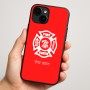 כיסוי בעיצוב אישי עם השם שלך לדגם - Apple iPhone 16 Plus בעיצוב כבאי - תגית