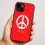 כיסוי בעיצוב אישי עם השם שלך לדגם - Apple iPhone 16 Plus בעיצוב סמל השלום
