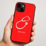 כיסוי בעיצוב אישי עם השם שלך לדגם - Apple iPhone 16 Plus בעיצוב סטטוסקופ רופא