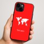 כיסוי בעיצוב אישי עם השם שלך לדגם - Apple iPhone 16 Plus בעיצוב מפת העולם