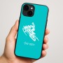 כיסוי בעיצוב אישי עם השם שלך לדגם - Apple iPhone 16 Plus בעיצוב אופנוע שלג