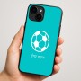 כיסוי בעיצוב אישי עם השם שלך לדגם - Apple iPhone 16 Plus בעיצוב כדורגל כדור כדורגל