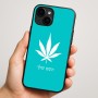 כיסוי בעיצוב אישי עם השם שלך לדגם - Apple iPhone 16 Plus בעיצוב עלה מריחואנה - גראס