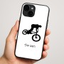 כיסוי בעיצוב אישי עם השם שלך לדגם - Apple iPhone 16 Plus בעיצוב רוכב אופניים
