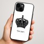 כיסוי בעיצוב אישי עם השם שלך לדגם - Apple iPhone 16 Plus בעיצוב כתר מלכותי