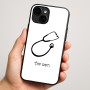 כיסוי בעיצוב אישי עם השם שלך לדגם - Apple iPhone 16 Plus בעיצוב סטטוסקופ רופא
