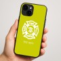 כיסוי בעיצוב אישי עם השם שלך לדגם - Apple iPhone 16 Plus בעיצוב כבאי - תגית