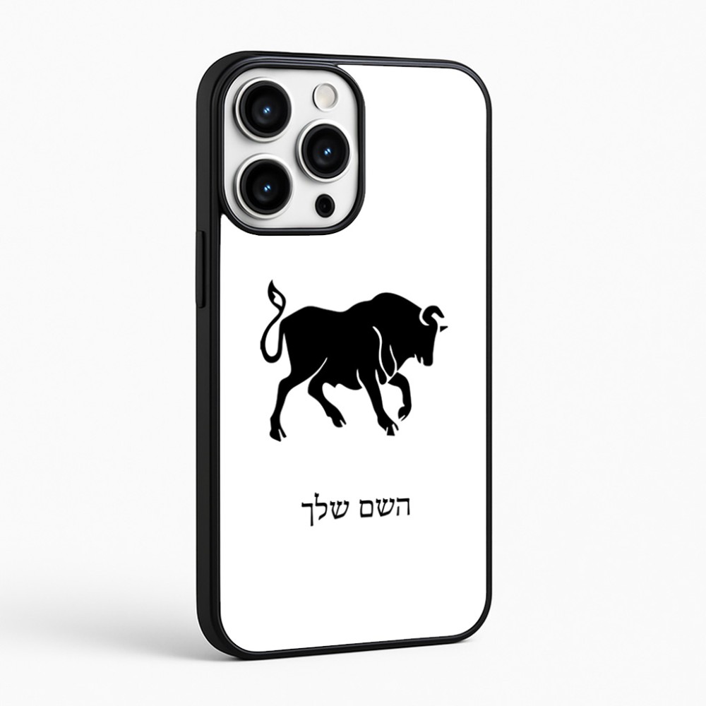 כיסוי בעיצוב אישי עם השם שלך לדגם - Apple iPhone 16 Pro Max בעיצוב מזלות - שור