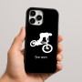 כיסוי בעיצוב אישי עם השם שלך לדגם - Apple iPhone 16 Pro Max בעיצוב רוכב אופניים