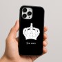 כיסוי בעיצוב אישי עם השם שלך לדגם - Apple iPhone 16 Pro Max בעיצוב כתר מלכותי