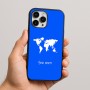כיסוי בעיצוב אישי עם השם שלך לדגם - Apple iPhone 16 Pro Max בעיצוב מפת העולם