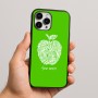 כיסוי בעיצוב אישי עם השם שלך לדגם - Apple iPhone 16 Pro Max בעיצוב הדפס תפוח