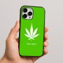 כיסוי בעיצוב אישי עם השם שלך לדגם - Apple iPhone 16 Pro Max בעיצוב עלה מריחואנה - גראס