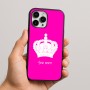 כיסוי בעיצוב אישי עם השם שלך לדגם - Apple iPhone 16 Pro Max בעיצוב כתר מלכותי