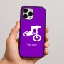 כיסוי בעיצוב אישי עם השם שלך לדגם - Apple iPhone 16 Pro Max בעיצוב רוכב אופניים