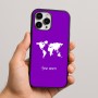 כיסוי בעיצוב אישי עם השם שלך לדגם - Apple iPhone 16 Pro Max בעיצוב מפת העולם