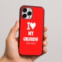 כיסוי בעיצוב אישי עם השם שלך לדגם - Apple iPhone 16 Pro Max בעיצוב אוהב את החברה שלי