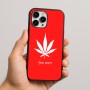 כיסוי בעיצוב אישי עם השם שלך לדגם - Apple iPhone 16 Pro Max בעיצוב עלה מריחואנה - גראס