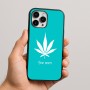 כיסוי בעיצוב אישי עם השם שלך לדגם - Apple iPhone 16 Pro Max בעיצוב עלה מריחואנה - גראס