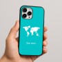 כיסוי בעיצוב אישי עם השם שלך לדגם - Apple iPhone 16 Pro Max בעיצוב מפת העולם