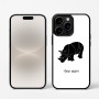 כיסוי בעיצוב אישי עם השם שלך לדגם - Apple iPhone 16 Pro בעיצוב קרנף