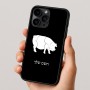 כיסוי בעיצוב אישי עם השם שלך לדגם - Apple iPhone 16 Pro בעיצוב חזיר