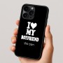כיסוי בעיצוב אישי עם השם שלך לדגם - Apple iPhone 16 Pro בעיצוב אוהבת את החבר שלי