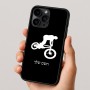 כיסוי בעיצוב אישי עם השם שלך לדגם - Apple iPhone 16 Pro בעיצוב רוכב אופניים