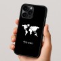 כיסוי בעיצוב אישי עם השם שלך לדגם - Apple iPhone 16 Pro בעיצוב מפת העולם