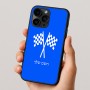כיסוי בעיצוב אישי עם השם שלך לדגם - Apple iPhone 16 Pro בעיצוב דגל המירוץ
