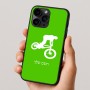כיסוי בעיצוב אישי עם השם שלך לדגם - Apple iPhone 16 Pro בעיצוב רוכב אופניים