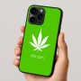 כיסוי בעיצוב אישי עם השם שלך לדגם - Apple iPhone 16 Pro בעיצוב עלה מריחואנה - גראס