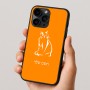 כיסוי בעיצוב אישי עם השם שלך לדגם - Apple iPhone 16 Pro בעיצוב חתול