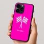 כיסוי בעיצוב אישי עם השם שלך לדגם - Apple iPhone 16 Pro בעיצוב דגל המירוץ