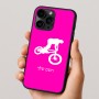 כיסוי בעיצוב אישי עם השם שלך לדגם - Apple iPhone 16 Pro בעיצוב רוכב אופניים