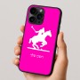 כיסוי בעיצוב אישי עם השם שלך לדגם - Apple iPhone 16 Pro בעיצוב שחקן פולו - סוס