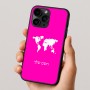 כיסוי בעיצוב אישי עם השם שלך לדגם - Apple iPhone 16 Pro בעיצוב מפת העולם