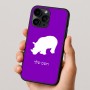 כיסוי בעיצוב אישי עם השם שלך לדגם - Apple iPhone 16 Pro בעיצוב קרנף